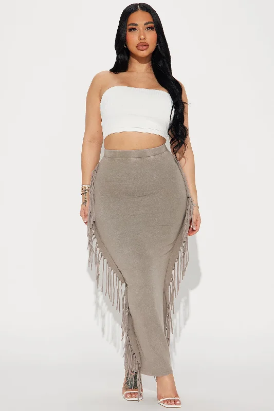 Sahara Mineral Wash Maxi Skirt - Stone