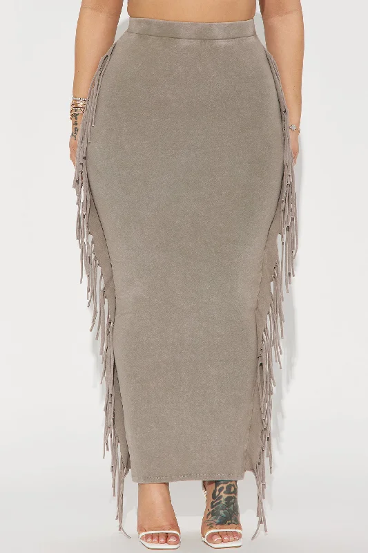 Sahara Mineral Wash Maxi Skirt - Stone