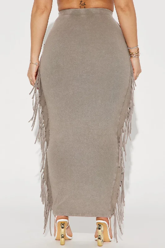 Sahara Mineral Wash Maxi Skirt - Stone