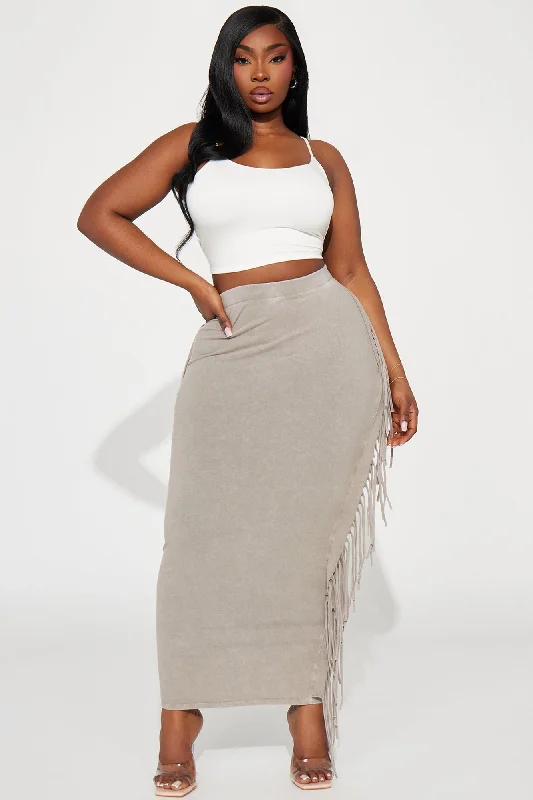 Sahara Mineral Wash Maxi Skirt - Stone