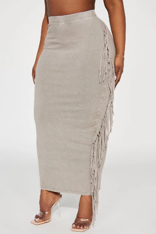 Sahara Mineral Wash Maxi Skirt - Stone